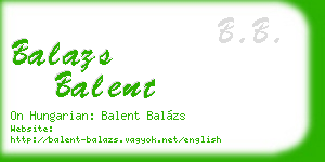 balazs balent business card